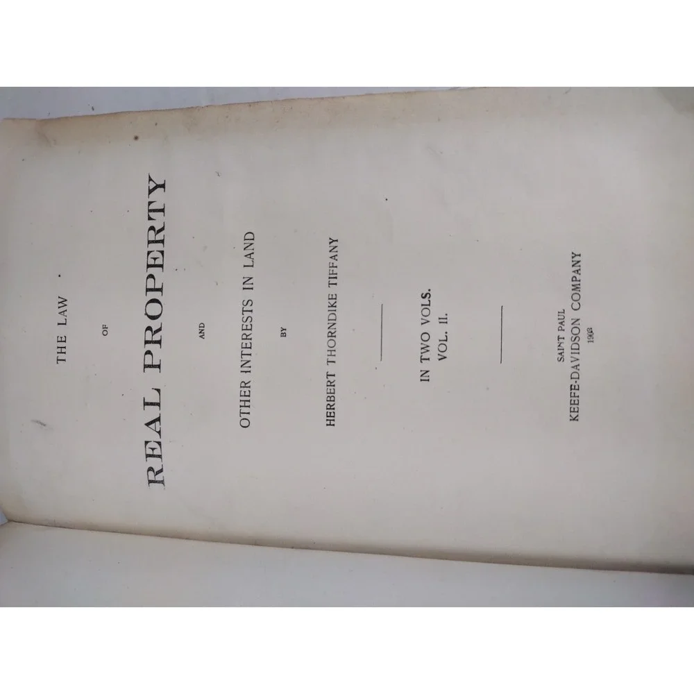 Set Of 2 Antique TIFFANY LAW Books 1903 Leather Covered Real Property Vol 1 & 2